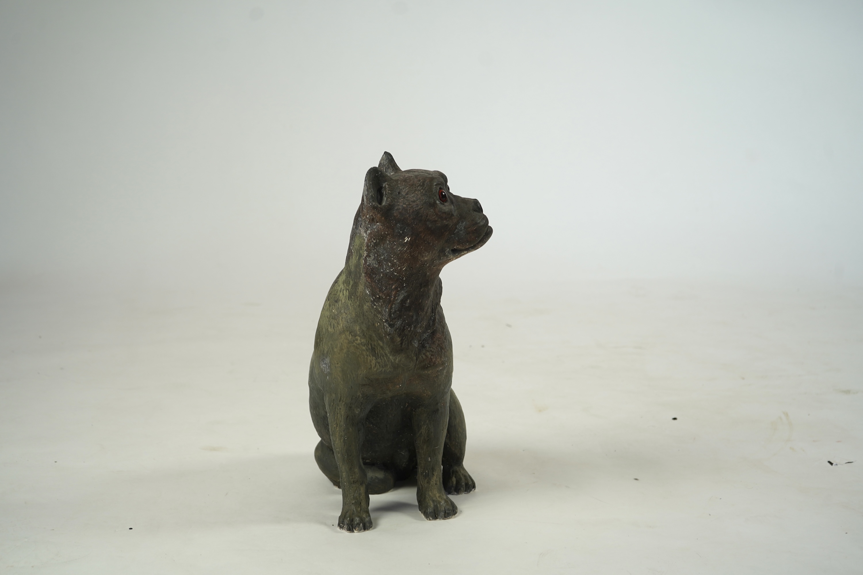 An Austrian cold painted composition figure of a seated Pug